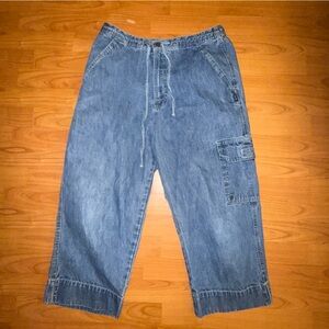 Vintage Bill Blass Capri Jeans Womens 14 Blue Elastic High Rise Crop Denim 90s